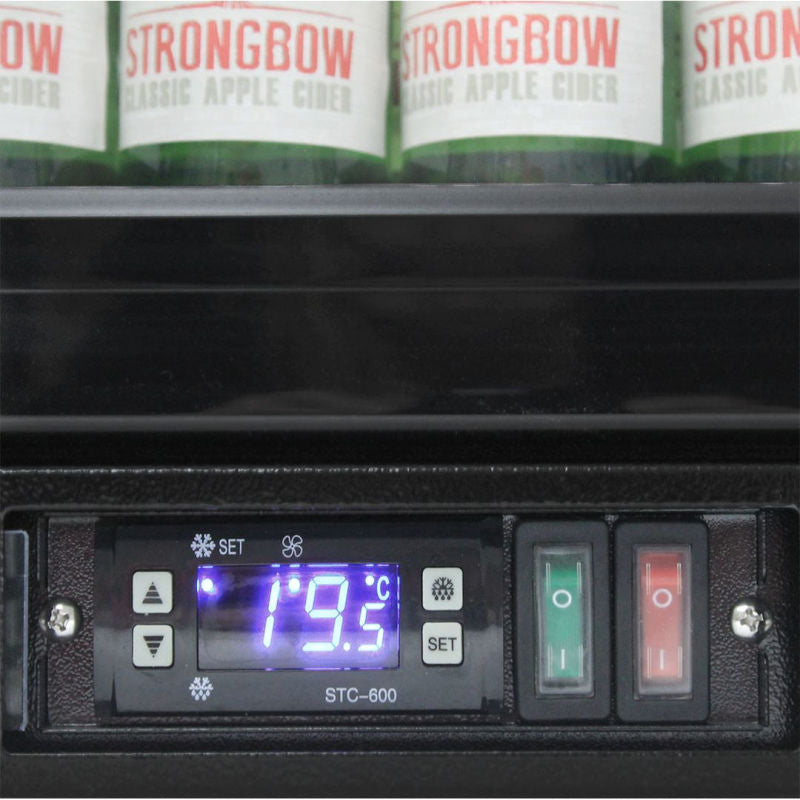 Bar Fridge | Rhino 3 Door | Energy Efficient LG Motor close up view of temperature and light controls