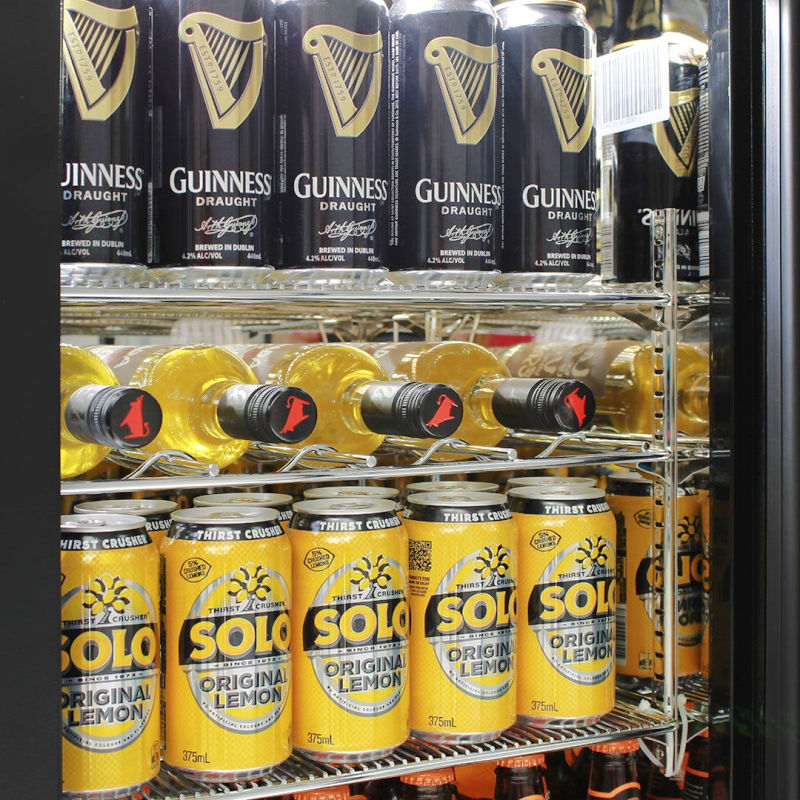 Bar Fridge | Rhino 3 Door | Energy Efficient LG Motor showing a mix of flat and wine shelves